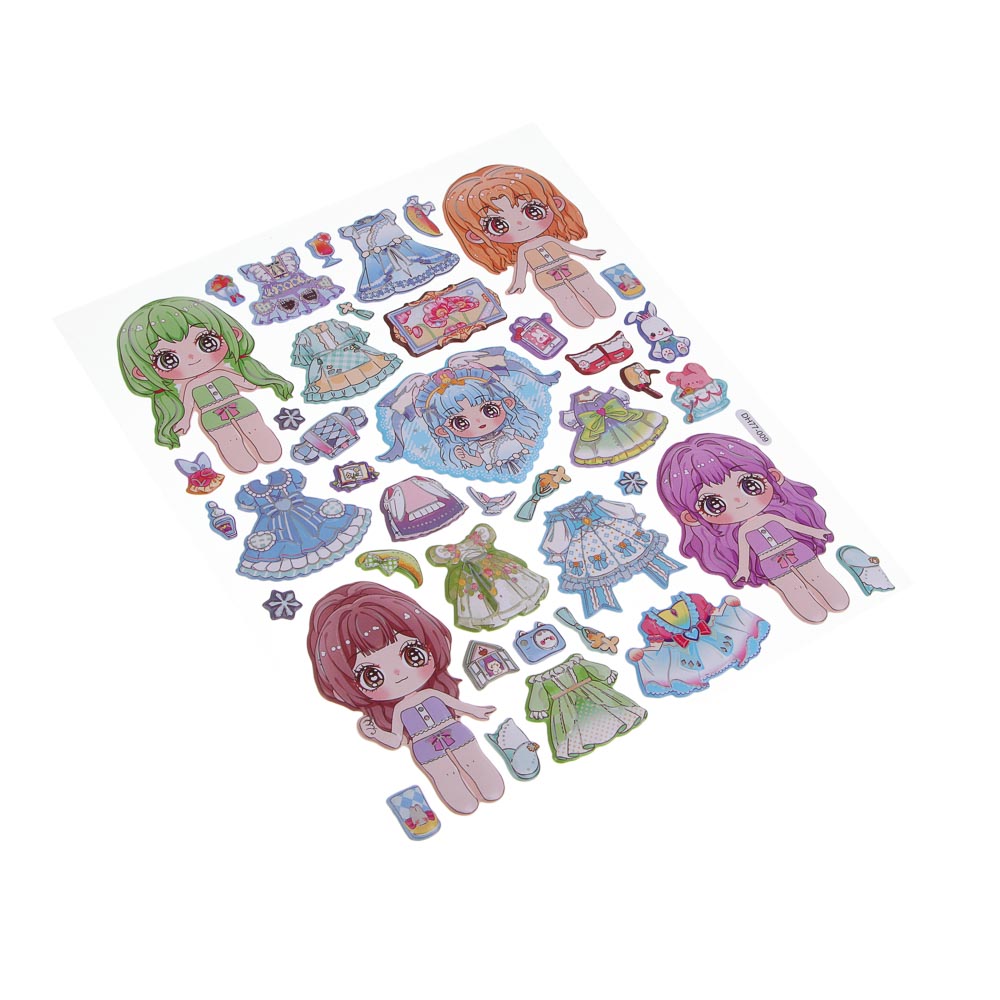 Набор для творчества с наклейками бумага, PP, PVC, 20х30см, 6 дизайнов - #7