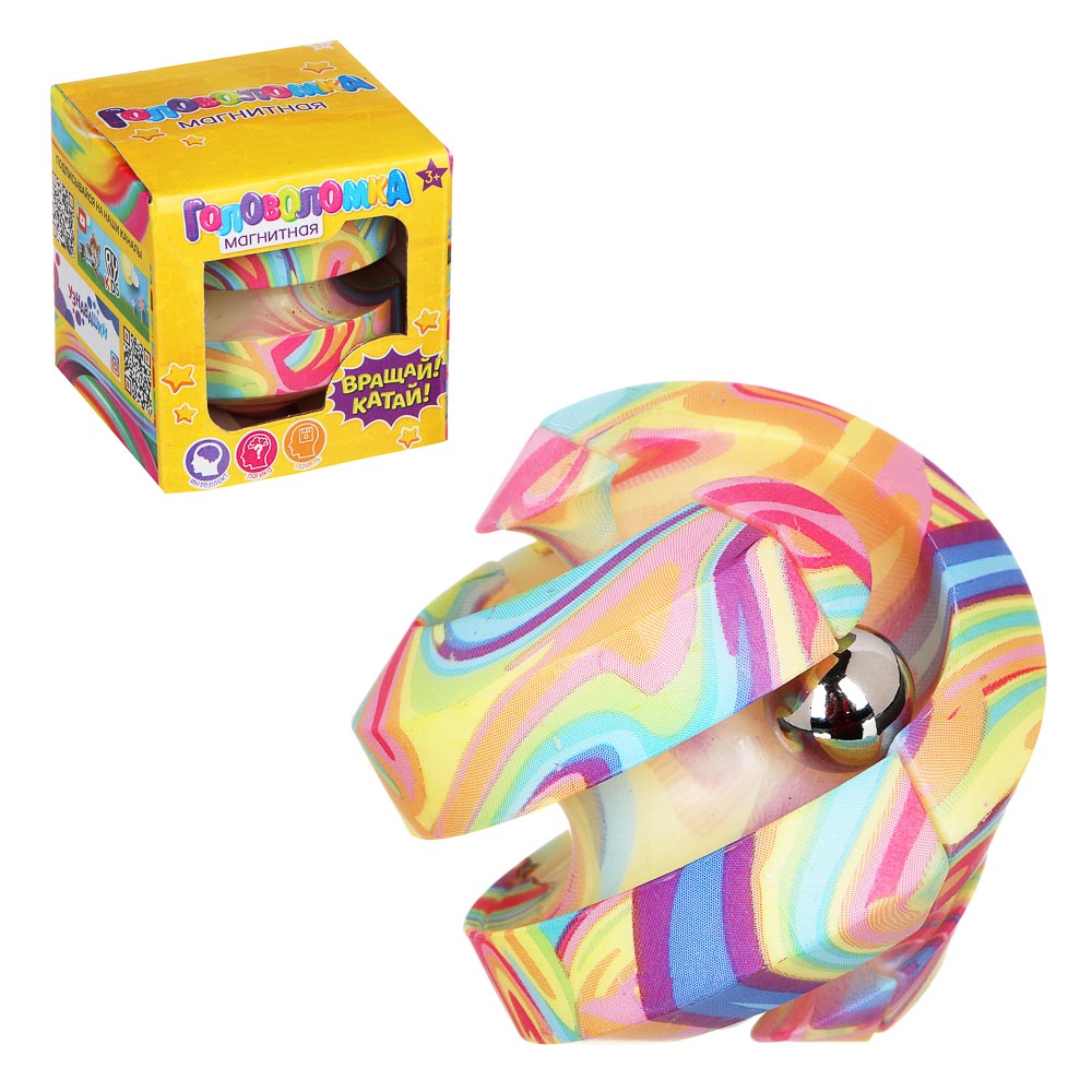ИГРОЛЕНД Головоломка магнитная, 5,7х5х5см, АБС, железо, 3 дизайна - #1