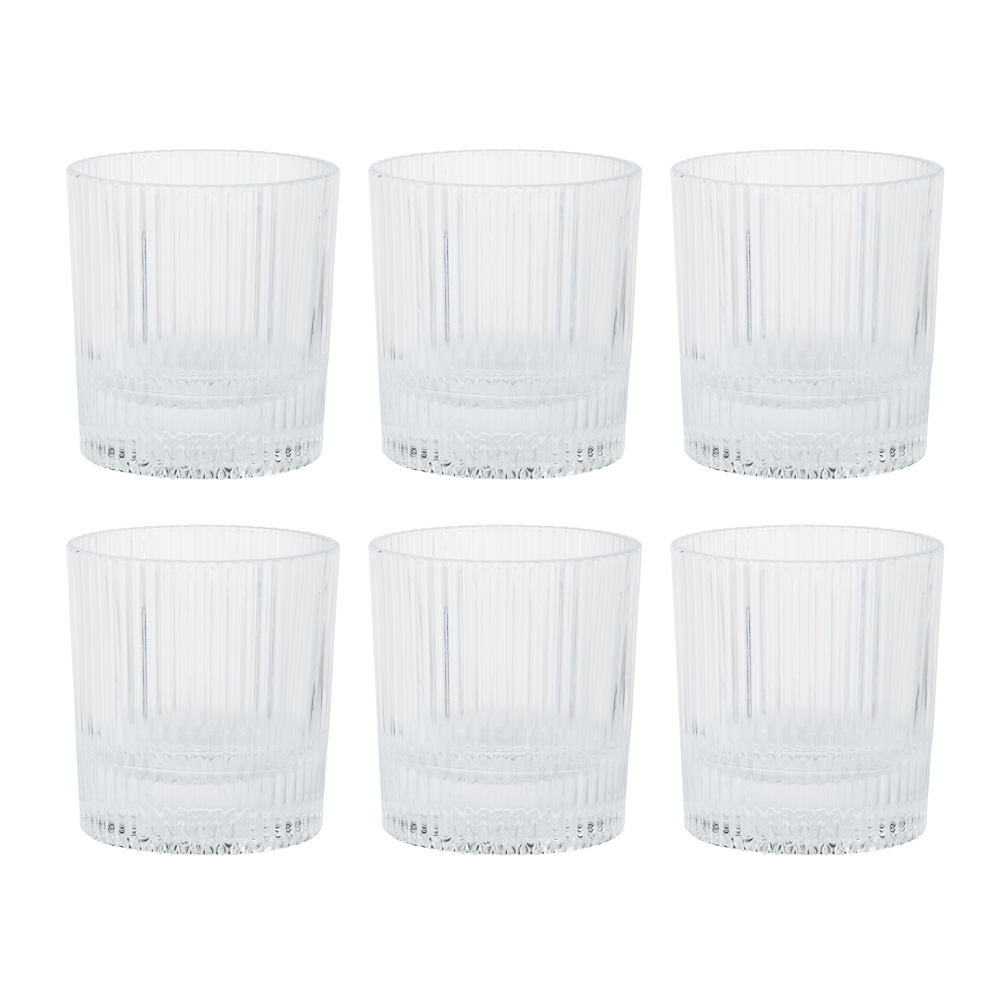 MILLIMI Набор стаканов 6 шт, 300 мл, стекло, рифленый - #1