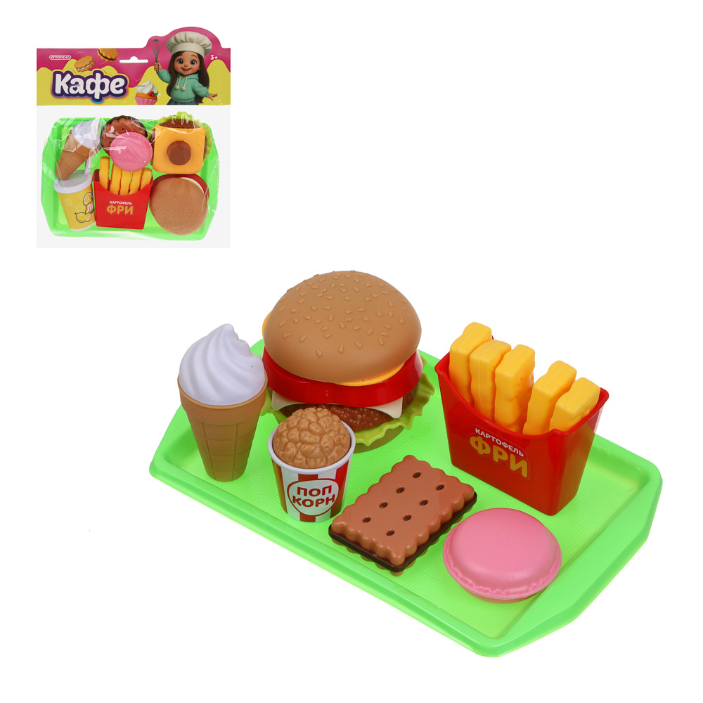 ИГРОЛЕНД Набор игровой "Кафе", 5-9пр., ABS, 19, 5х26х5см, 3 дизайна - #1