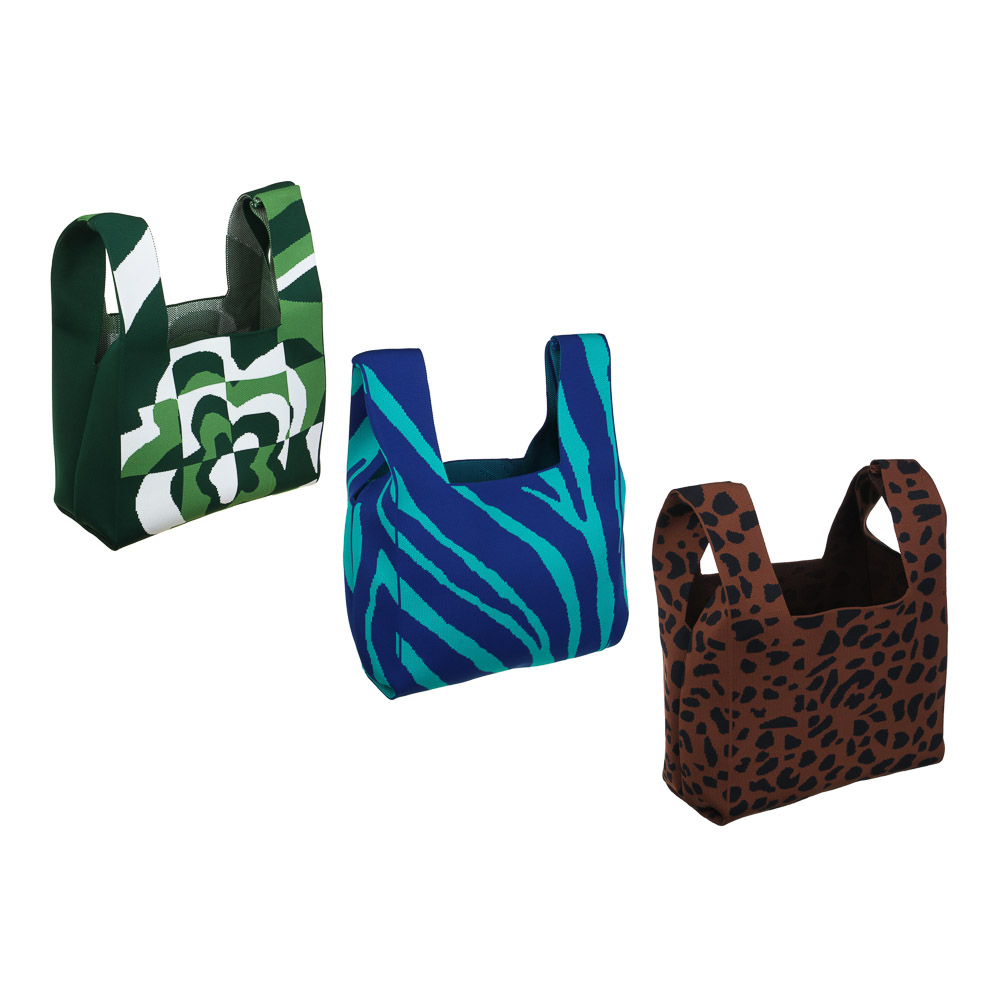 Сумка - шоппер 29х30x15см, 1 отделение, плотный "вязанный" ПЭ, 3 дизайна - #1