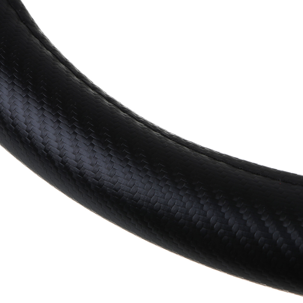 ЕРМАК Оплетка руля, Карбон - В, черная с черными вставками, + красный, размер М, полиуретан(PU) - #3