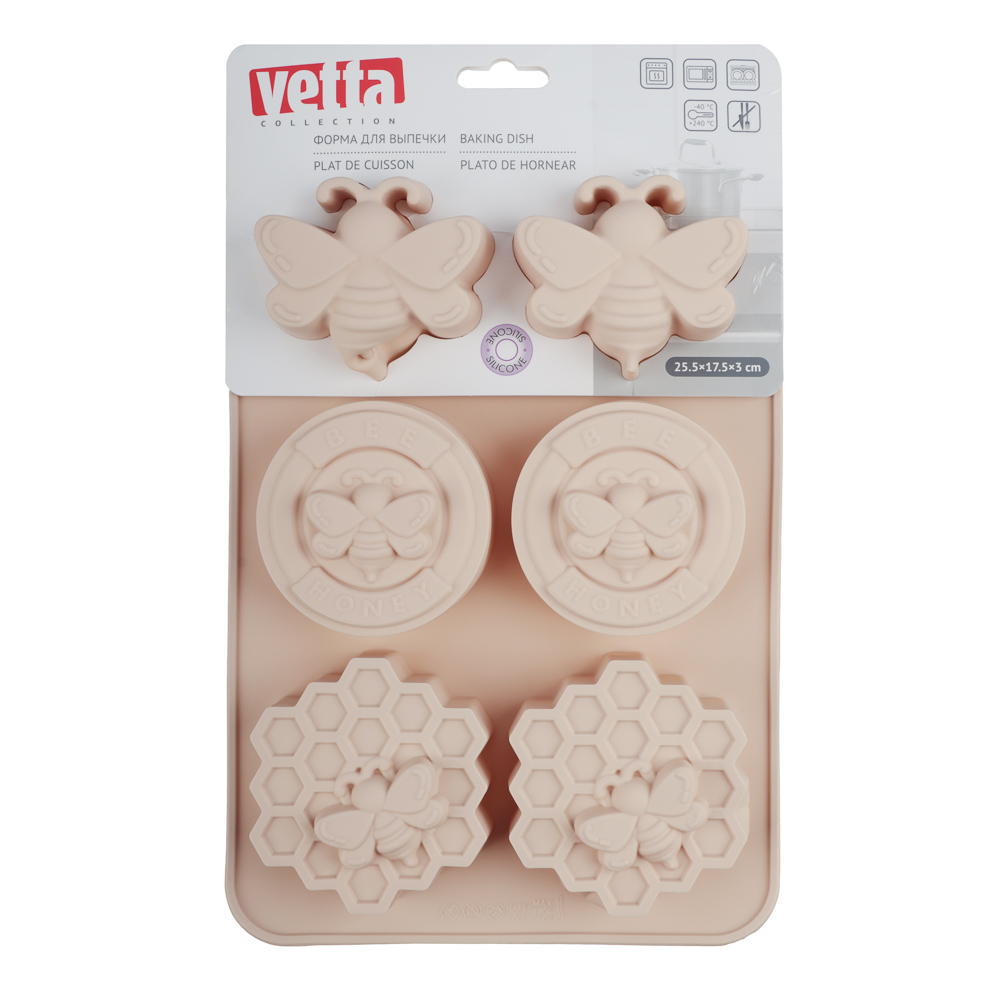 VETTA Форма силиконовая 6 ячеек, 25,5x17,5x3,0см "Медовая" - #7