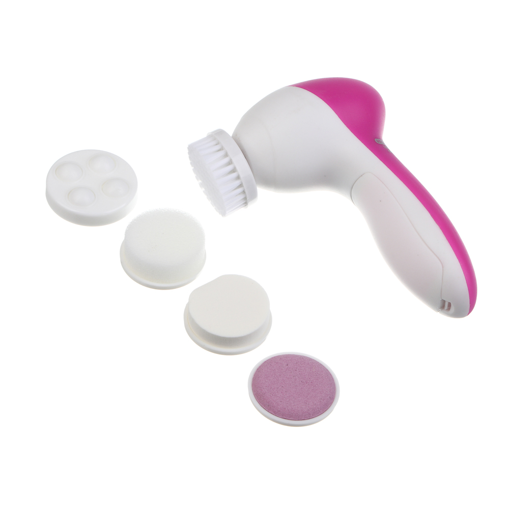 LEBEN Массажер для лица и тела, 2 скорости, набор насадок, 2xАА (не в компл.), розовый - #3