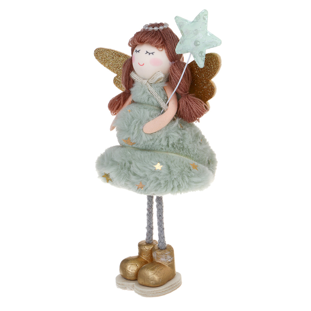 СНОУ БУМ Сувенир Ангел 21 см, полиэстер, зеленый, 3 вида - #5