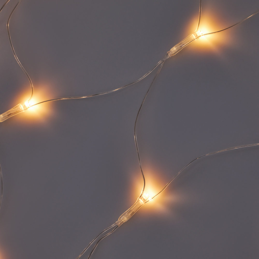 СНОУ БУМ Гирлянда эл. сеть 96LED, шампань, 1,4x1,5м, пост. свечение, ПВХ прозрач, 220В - #7