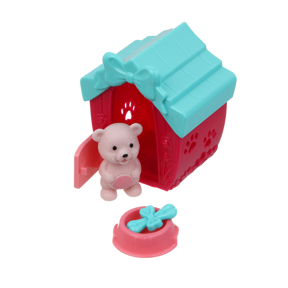 ИГРОЛЕНД Питомец в будке, щенок/медвежонок с акс., 4 пр., PVC, ABS, 6,4х5х7см, 6 видов - #6