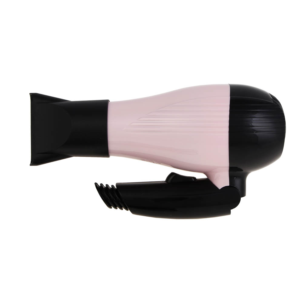 LEBEN Фен для волос, складной, 1000 Вт, 2 скорости, розовый, концентратор - #6