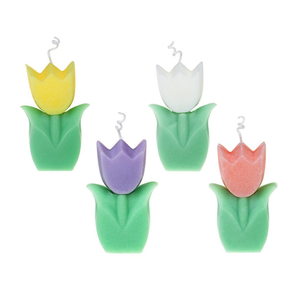 Свеча ароматическая в виде цветка, 9x6,5 см, парафин, соевый воск, 4 цвета - #4