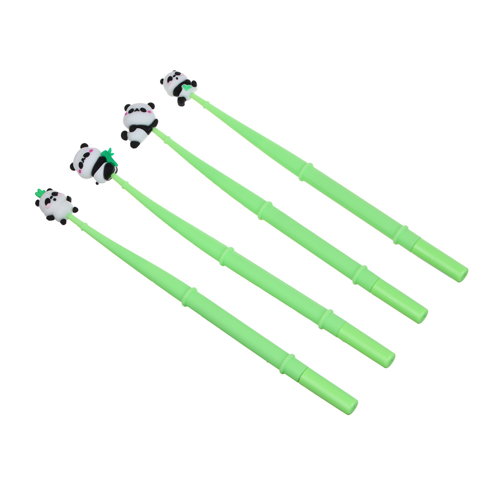 Ручка шариковая синяя, с наконечником в форме панды, гибкий корпус, 4 дизайна, шоу-бокс - #1