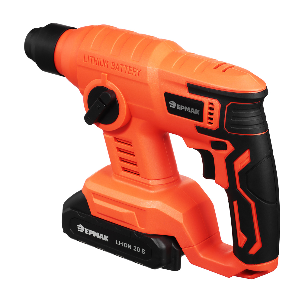 ЕРМАК Перфоратор на АКБ 20В, 2,0А Li-ion(1шт),з/у, 0-3000уд/мин,0-1200 об/мин,SDS-Plus, 1.50 Дж(ONE) - #6