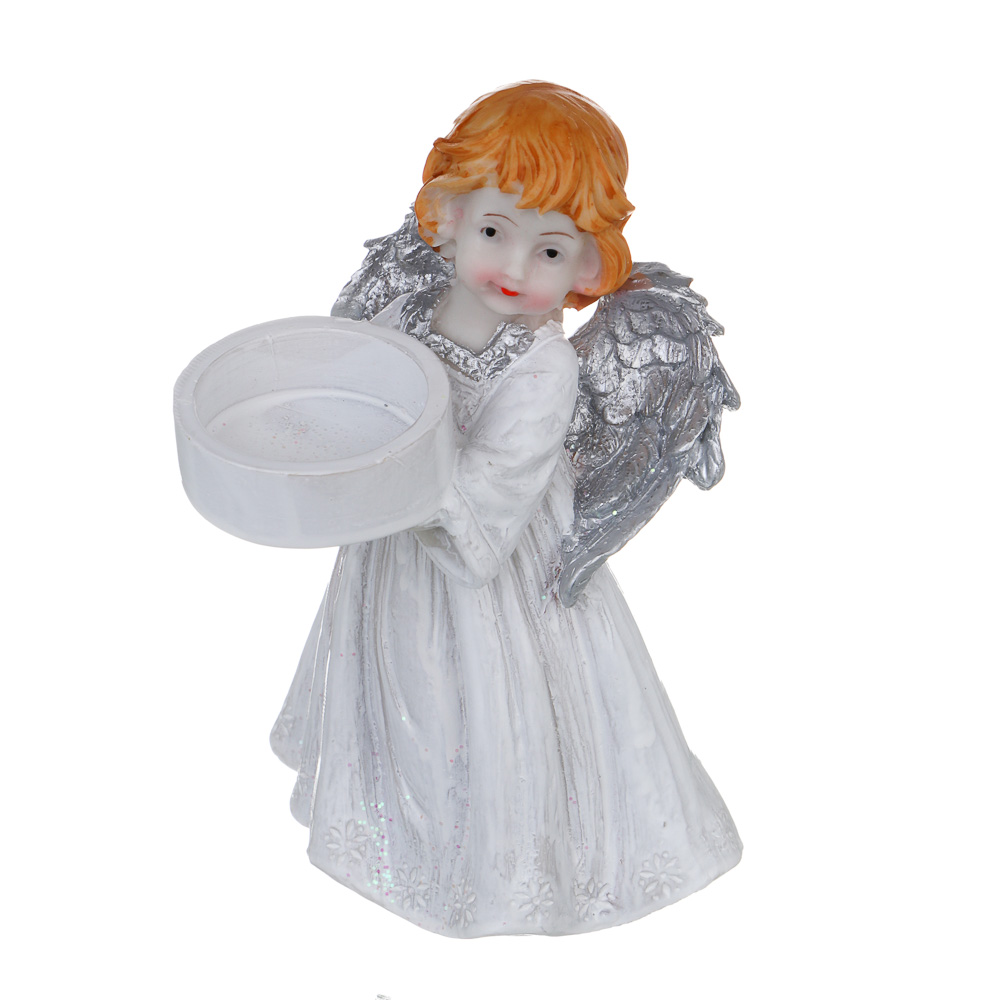 СНОУ БУМ Фигурка "Ангел" с подсвечником, 8-9x8x15см, полистоун, 2 дизайна - #3