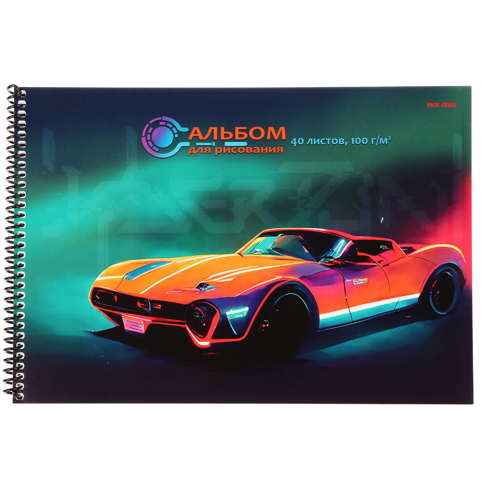 Альбом для рисования A4 40л., офсет 100г/м2, обл.картон, спираль, микс - #6