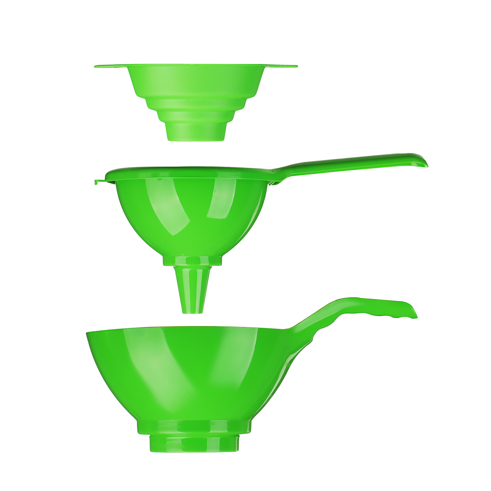 Набор 5 предметов: воронка на 4 диаметра; воронки широкое и узкое горло; ситечки малое и большое - #3