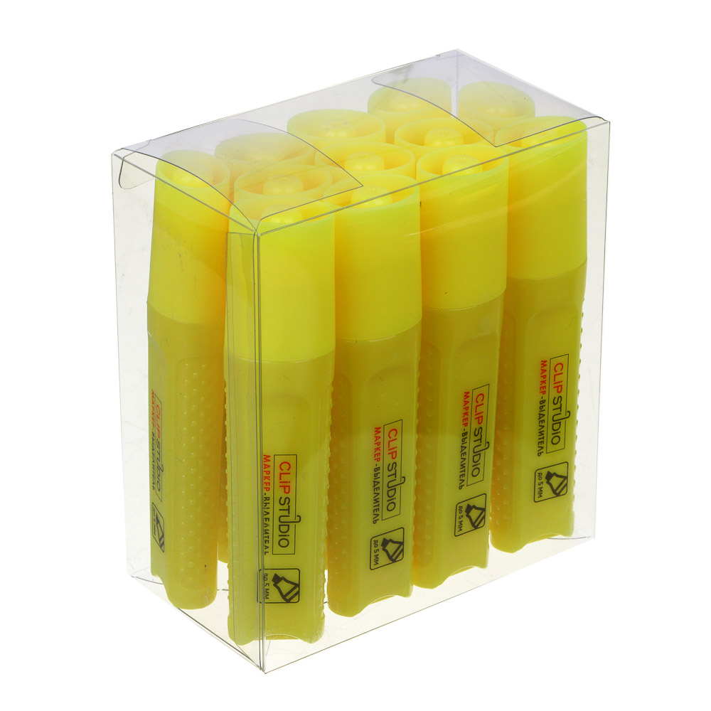 ClipStudio Маркер-выделитель желтый, плоский корпус, скошенный наконечник - #5