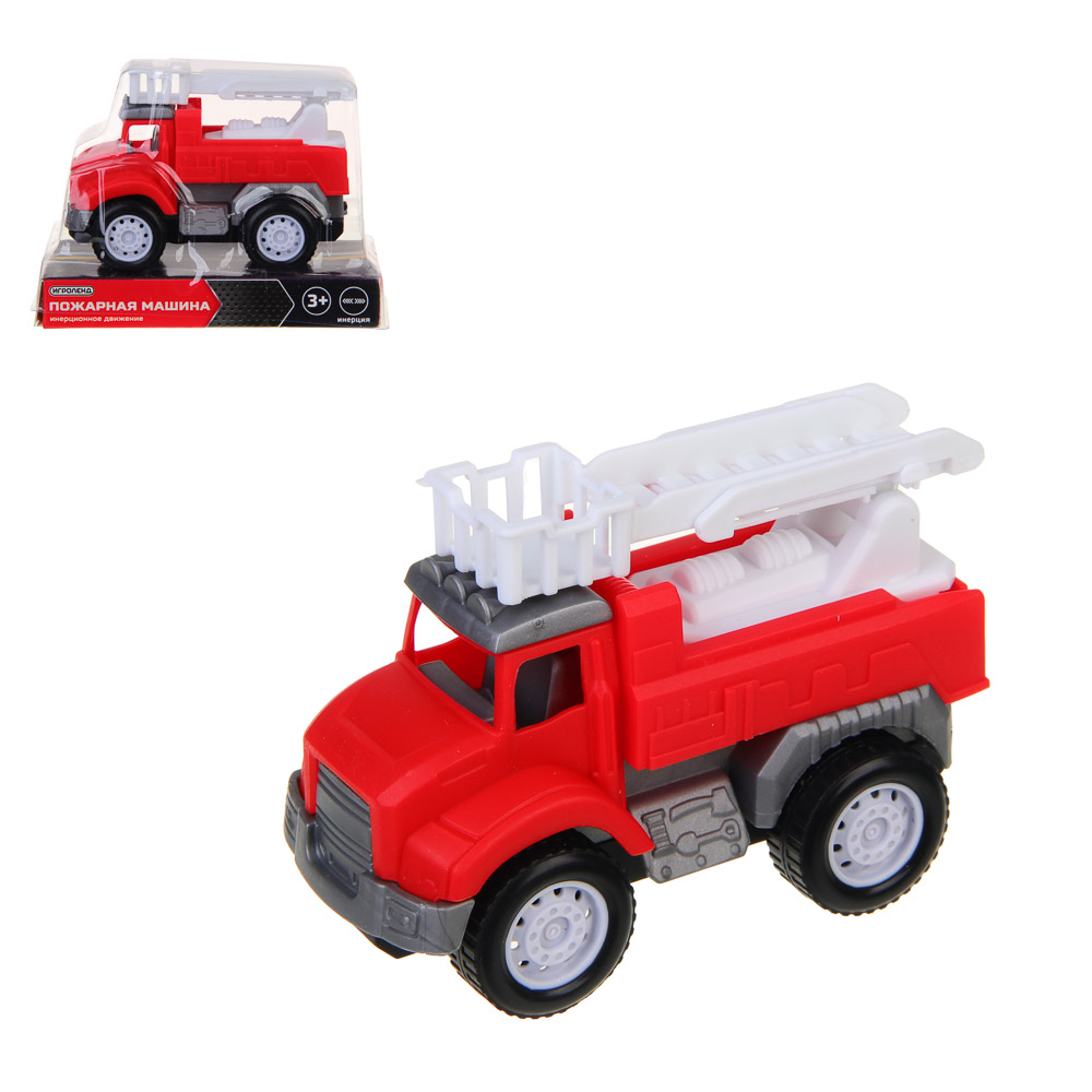 ИГРОЛЕНД Пожарная машина, инерция, PP, 12,2х6,5х8,8см, 3 дизайна - #1