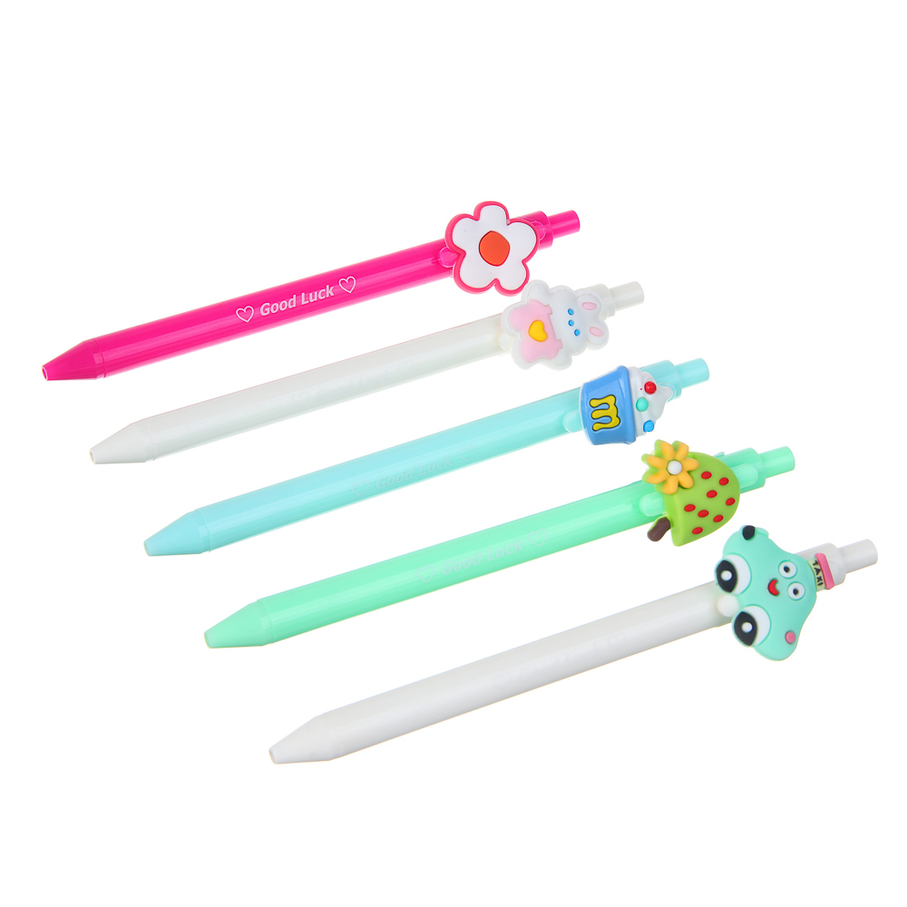 Ручка шариковая автоматическая синяя, "Забавное настроение", 5 дизайнов - #1