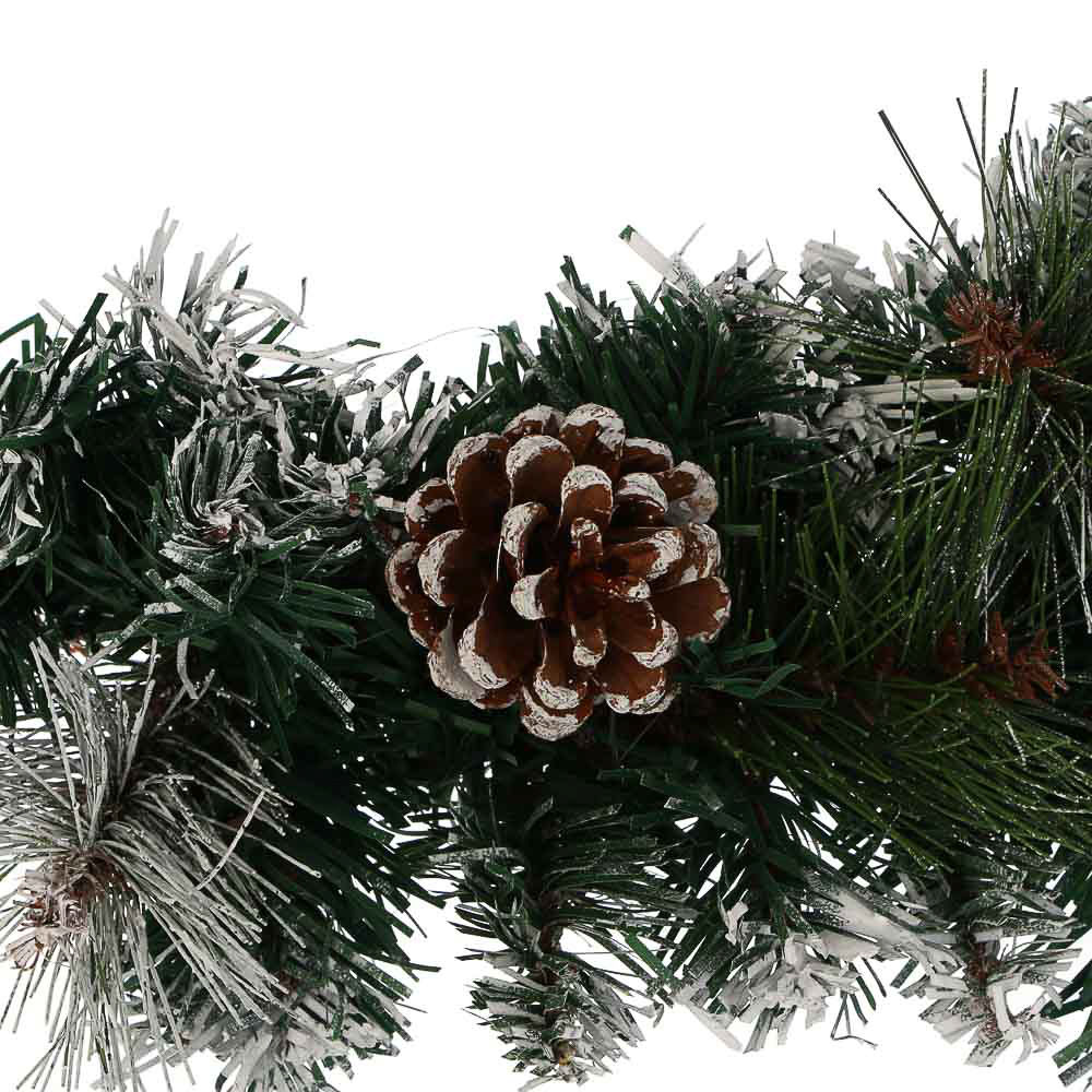СНОУ БУМ Венок заснеженный с шишками 40 см, ПВХ, 26-88 - #2