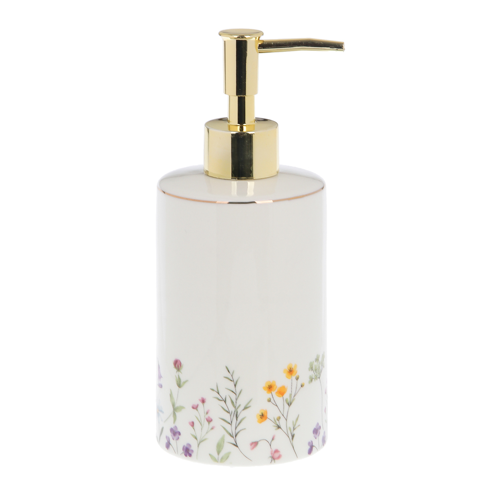 Диспенсер для жидкого мыла тм VETTA Вирджиния, 320мл, керамогранит, белый, 7x7x12 см/18см - #2