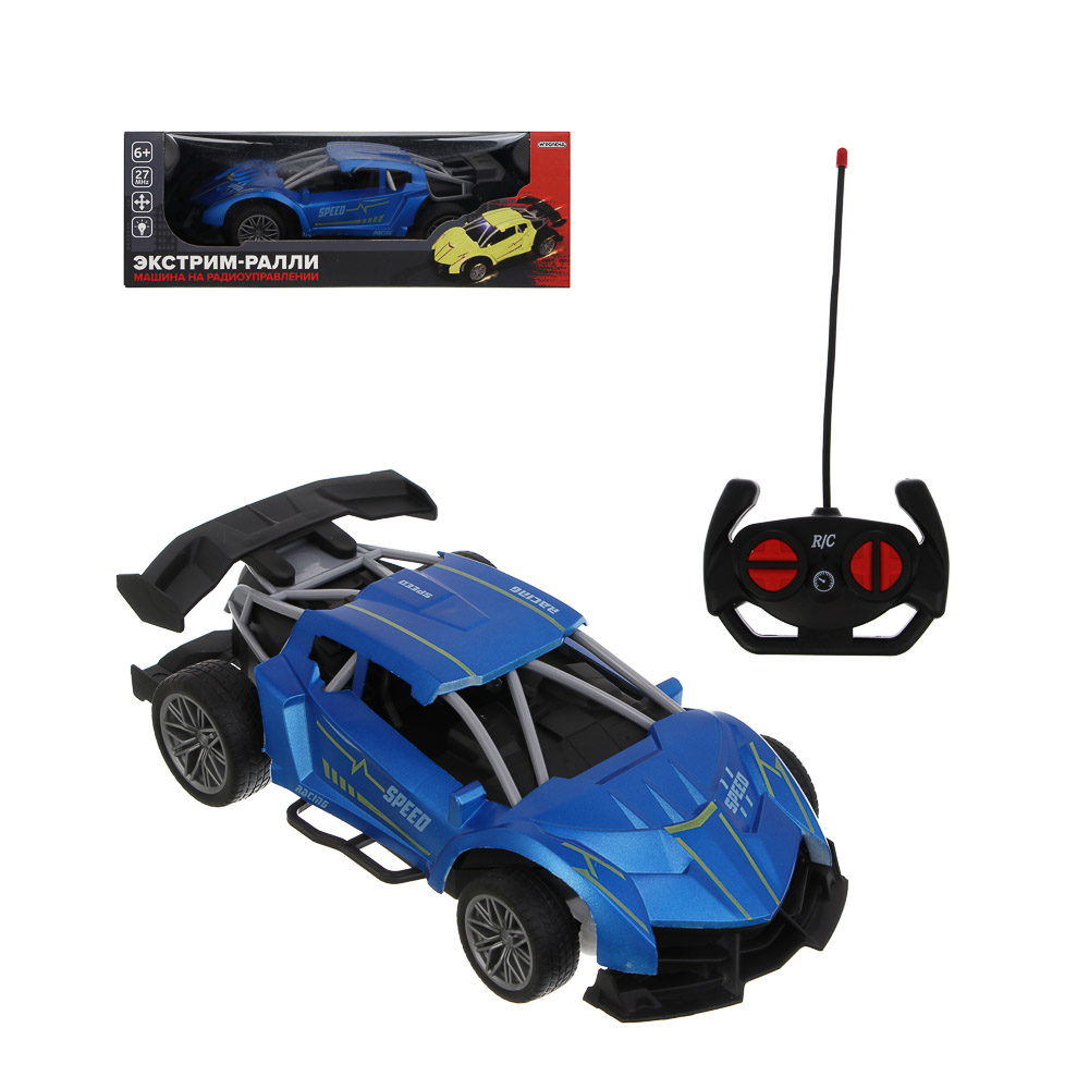 ИГРОЛЕНД Машина радиоуправляемая "Экстрим-ралли", 4-кан., свет, 5АА, РР, 27,5х15х9,5 см, 2 дизайна - #1