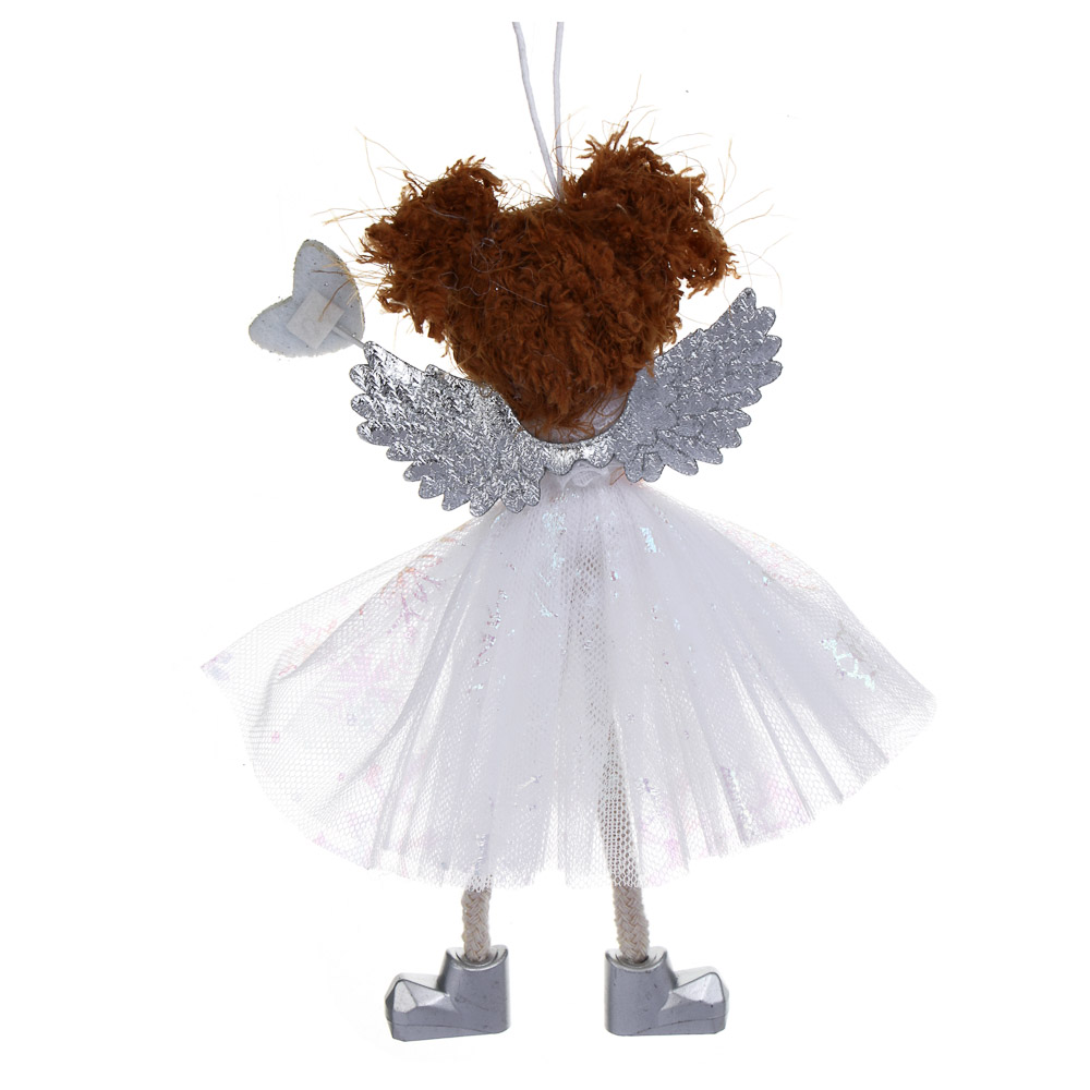 СНОУ БУМ Сувенир елочный Ангелочек 17см, полиэстер, белый, 3 вида - #4