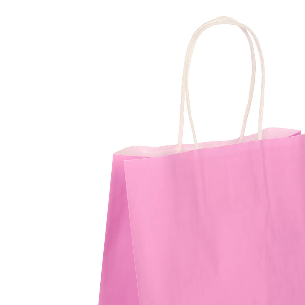 Пакет подарочный с кручеными ручками 24x14x30см, 2 цвета: розовый/зеленый в асс - #8