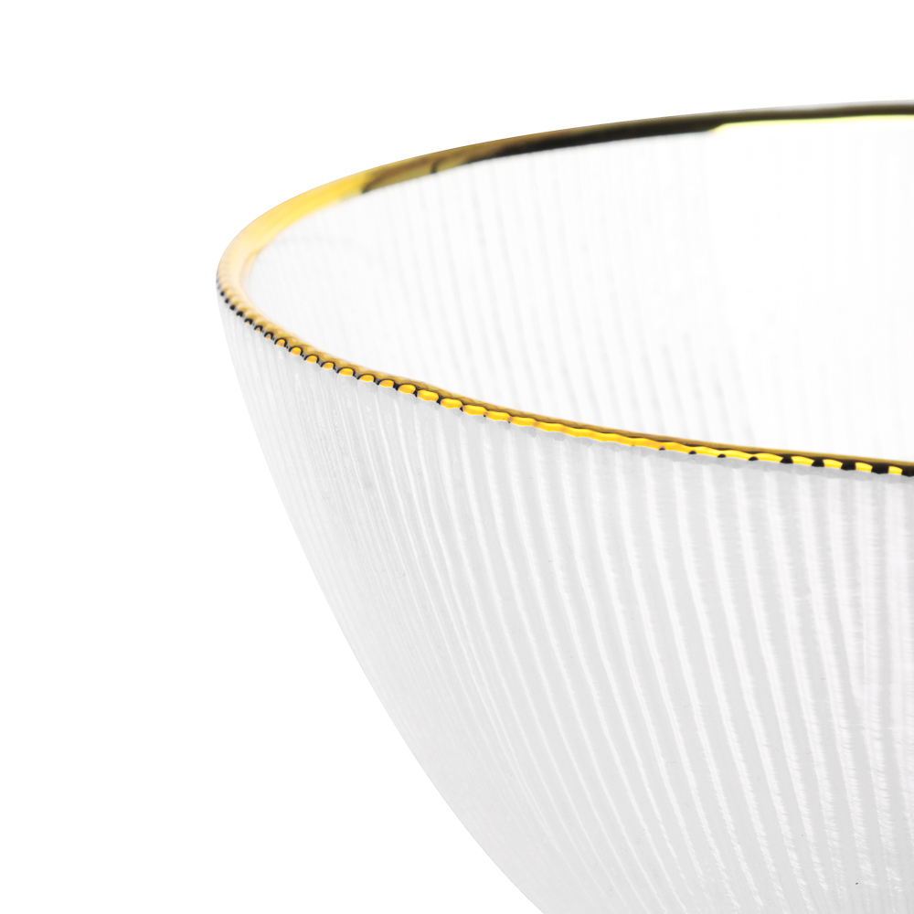 MILLIMI Салатник 20см, 1100мл, стекло, золотая отводка - #2