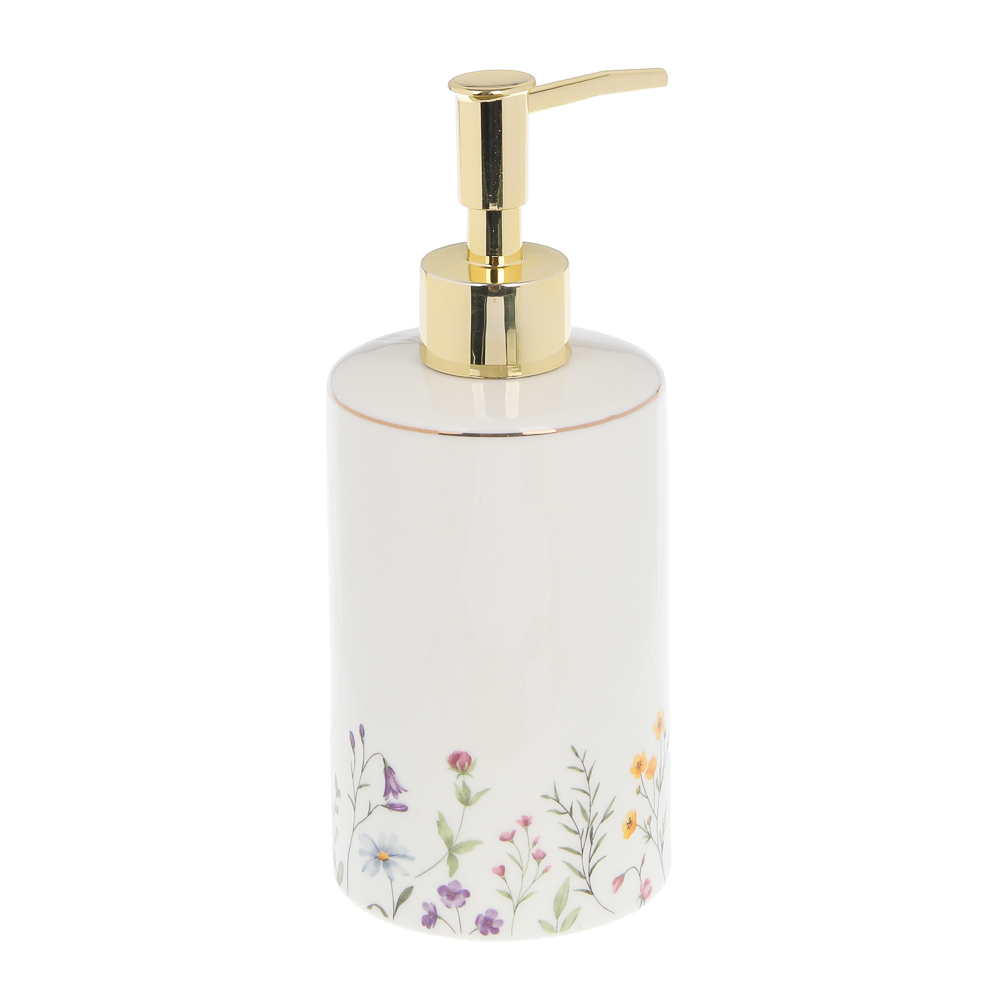 Диспенсер для жидкого мыла тм VETTA Вирджиния, 320мл, керамогранит, белый, 7x7x12 см/18см - #4