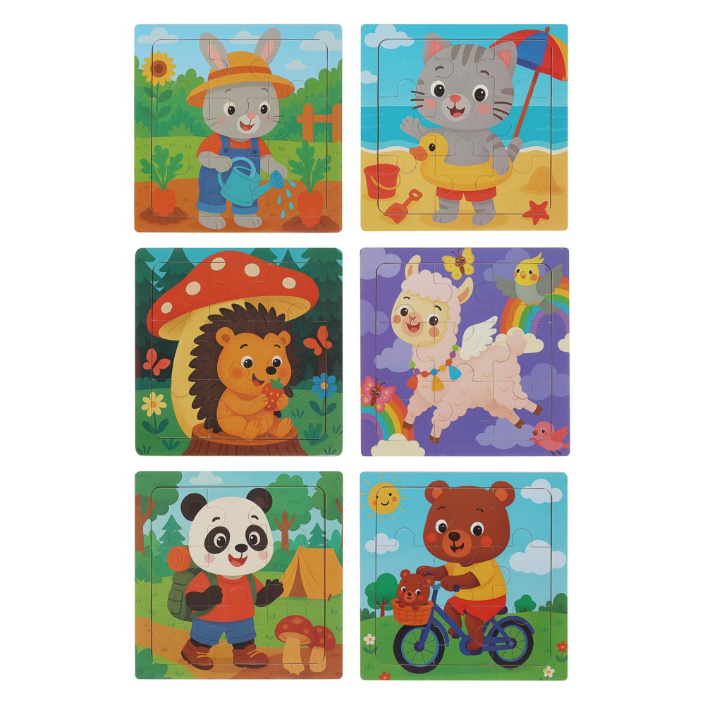 ИГРОЛЕНД Пазл деревянный для малышей, дерево, 15х15см, 6-10 дизайнов - #2
