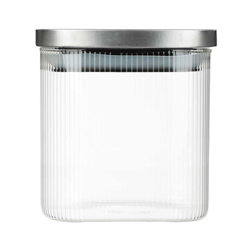 VETTA Рельеф Банка для хранения с металлической крышкой 600мл, 10х10см, стекло - #5