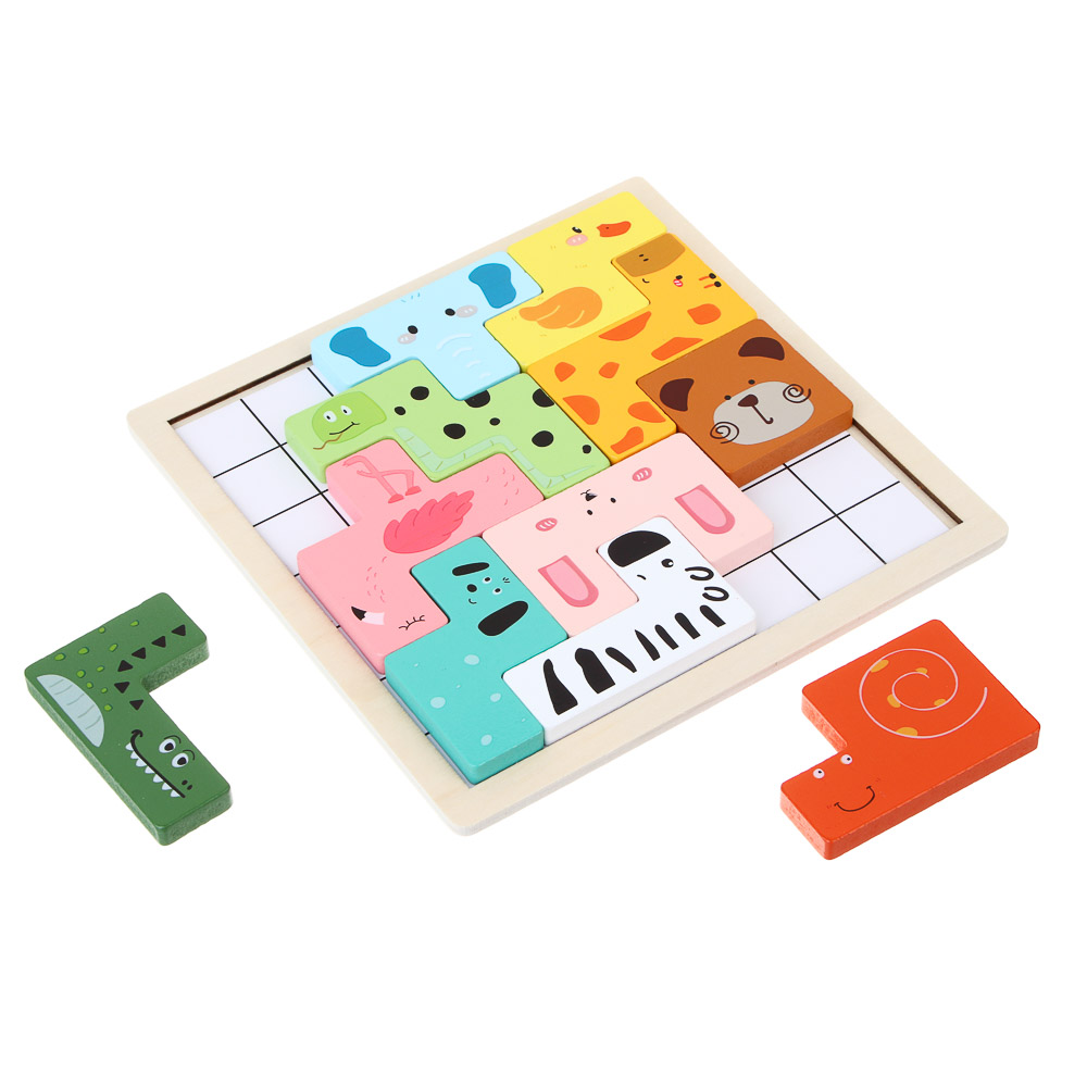 ИГРОЛЕНД Развивающая игра на логику с заданиями 19х19х2см, дерево, 2 диз. - #5