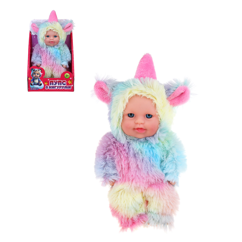 ИГРОЛЕНД Пупс в кигуруми 12 см, PVC, PP, полиэстер, 10,2х5х17 см - #1