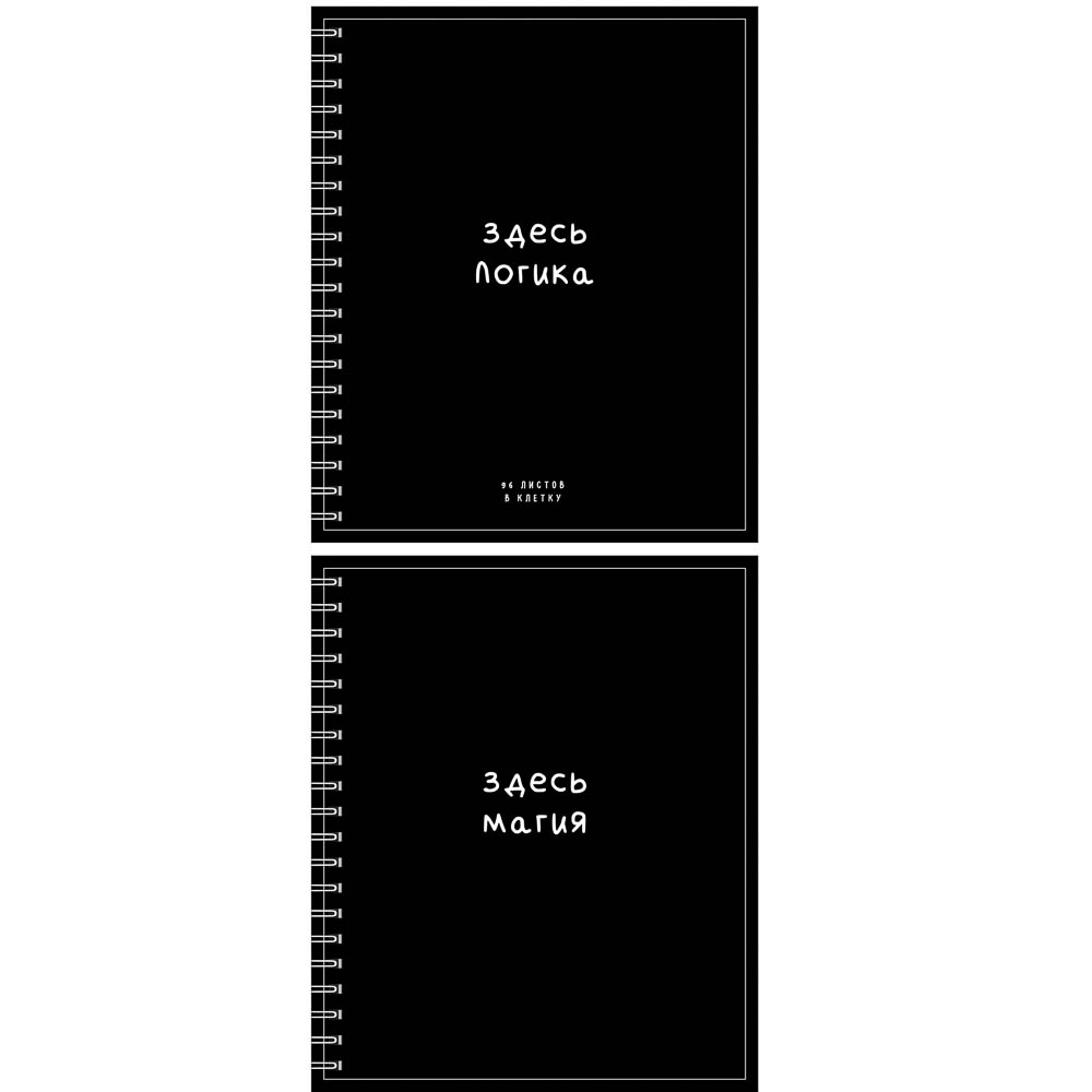 Тетрадь - перевертыш 96л. ClipStudio, А5, 2 обложки (внутри), гребень, мелованный картон, ВД лак - #4