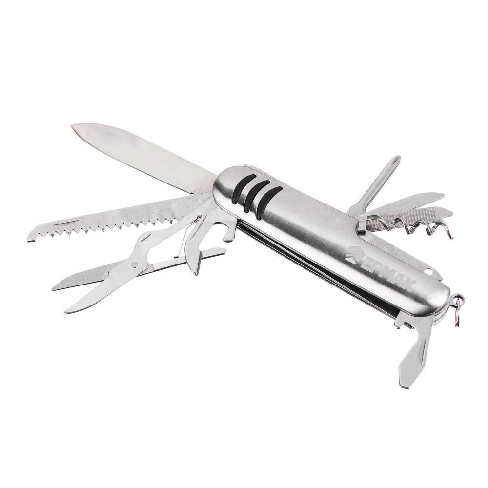 Нож перочинный ЕРМАК, 15см, многофункциональный, 11 функций, нержавеющая  сталь - #1