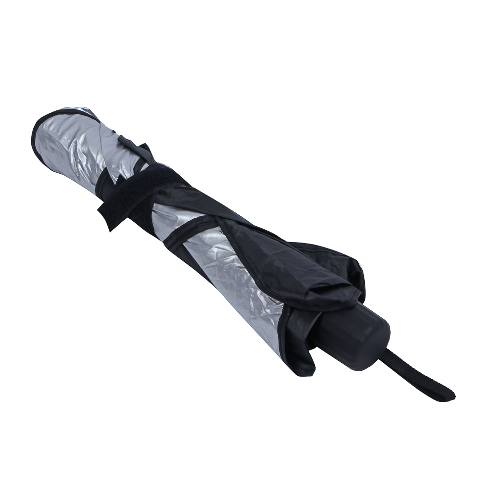 ЕРМАК Шторка солнцезащитная на лобовое стекло, 140x79см, серебристая, зонт - #4