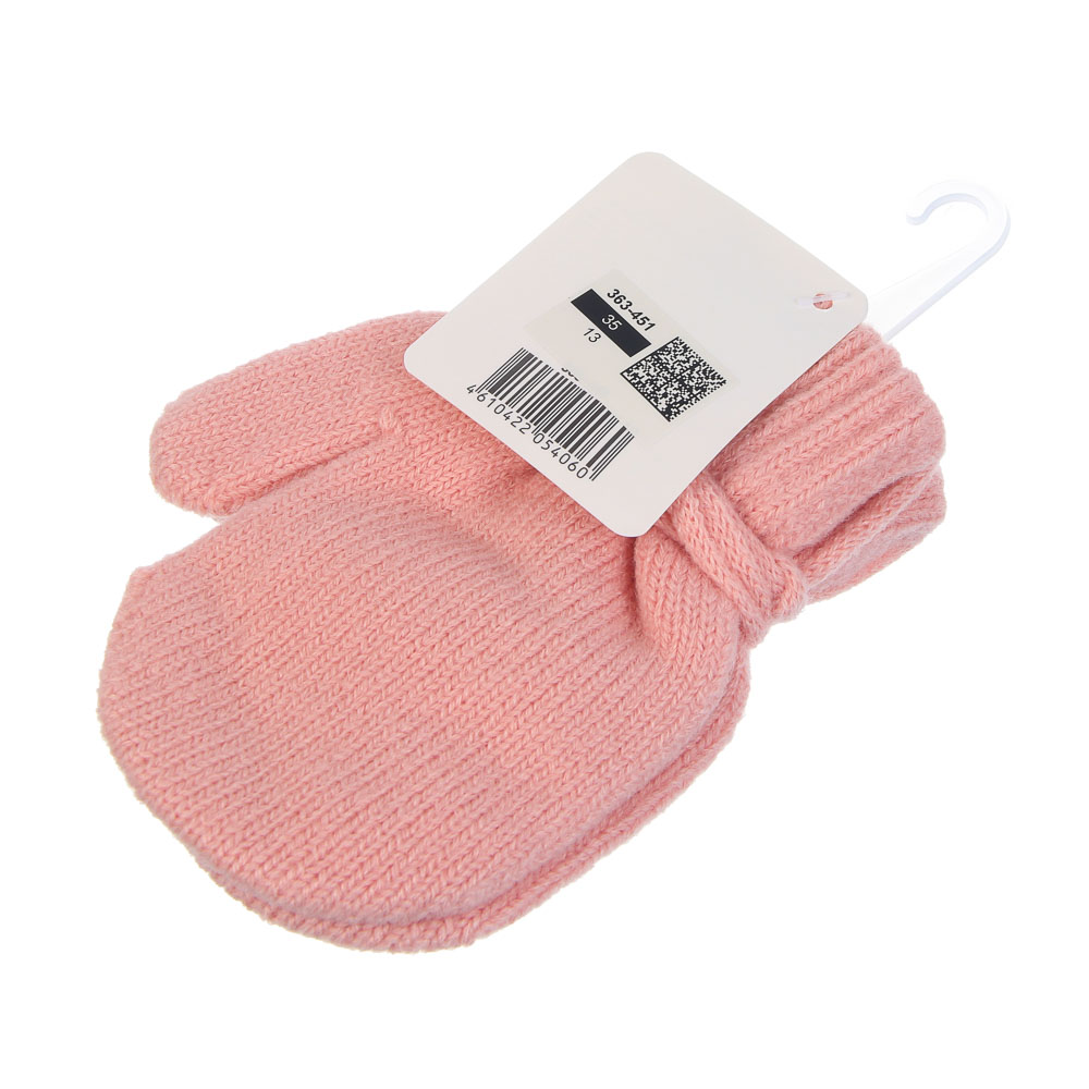 GALANTE Варежки детские на веревке, р.14, 55% акрил, 45% полиэстер, цвет в ас-те, ОЗ25-35 - #6