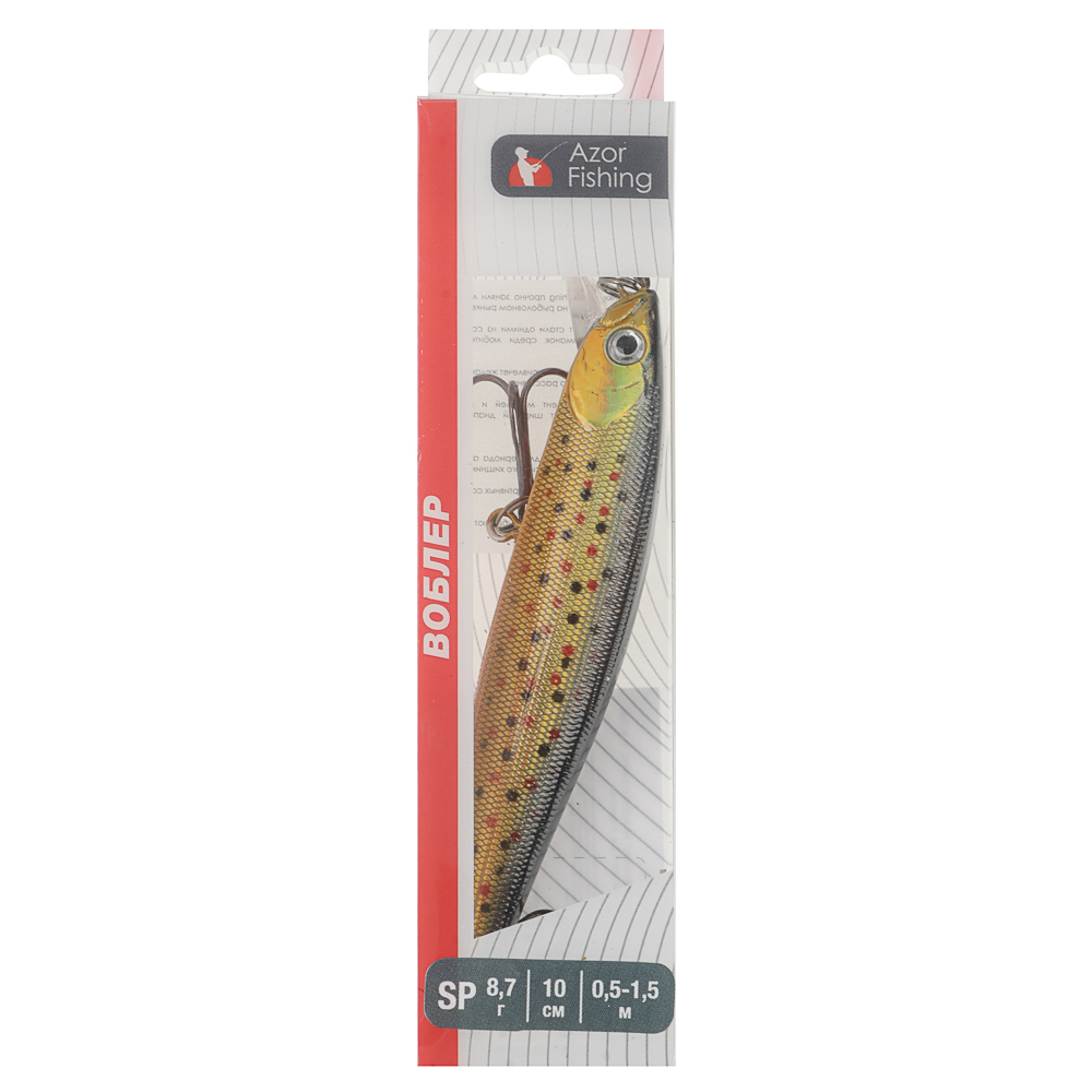 Воблер "Дэнсер Флэт Минноу" тм AZOR FISHING, F, 8,7гр, 100мм, 0,5-1,5м, 5 цветов - #12