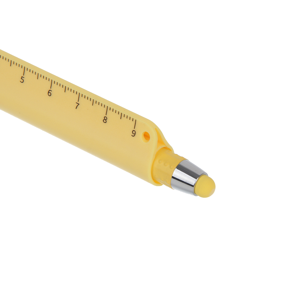 Маркер-выделитель 5 в 1 (ручка шариковая синяя, подставка, стилус, линейка), 6 цветов - #12