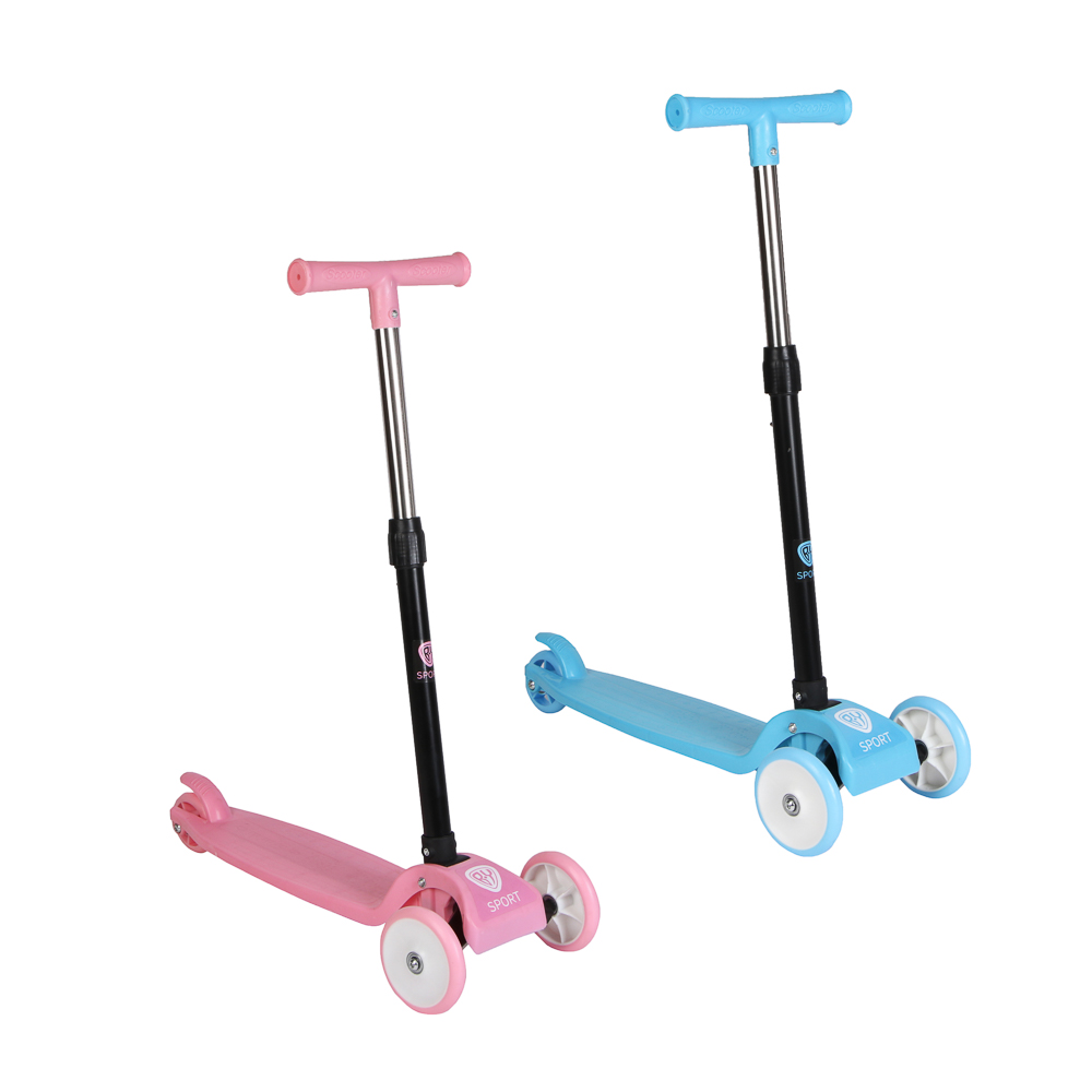 Самокат 3-х колесный, тм BY SPORT, складной, 56x21x58-62-66-70см, до 30кг, металл, пластик - #1