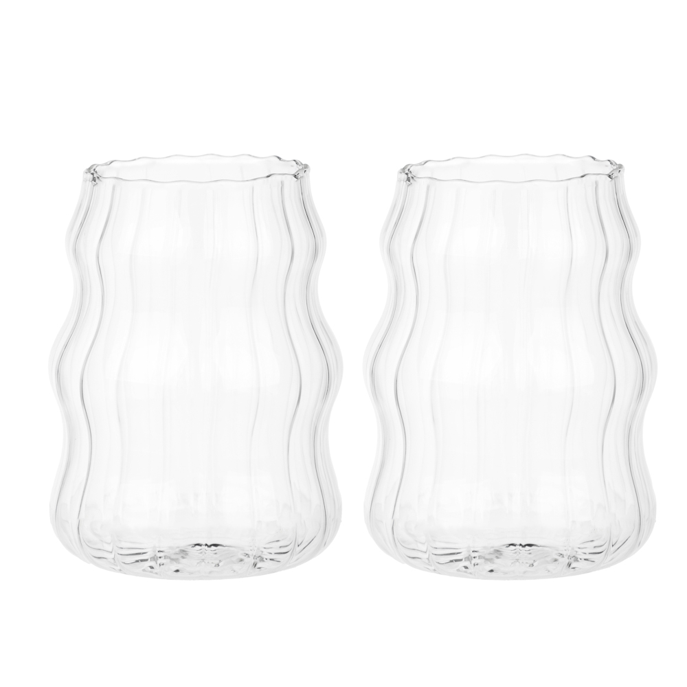 MILLIMI Набор бокалов 500 мл, 2 шт, стекло, волнистый - #1