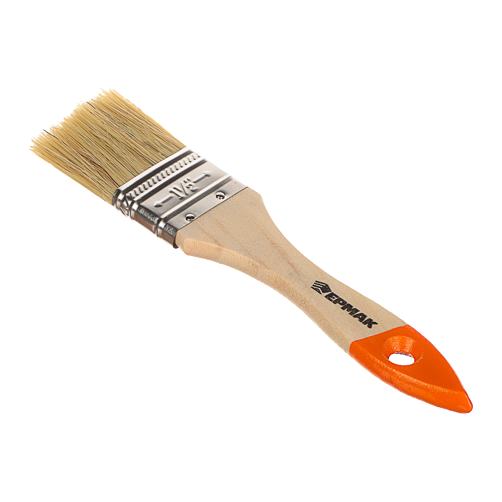 ЕРМАК/HEADMAN Кисть малярная плоская "Бейсик" нат. щетина 1,5" (38мм) - #1