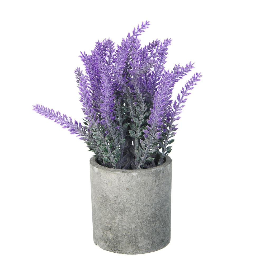LADECOR Лаванда искусственная в кашпо, 7,5х20-21 см, пластик, целлюлоза - #1