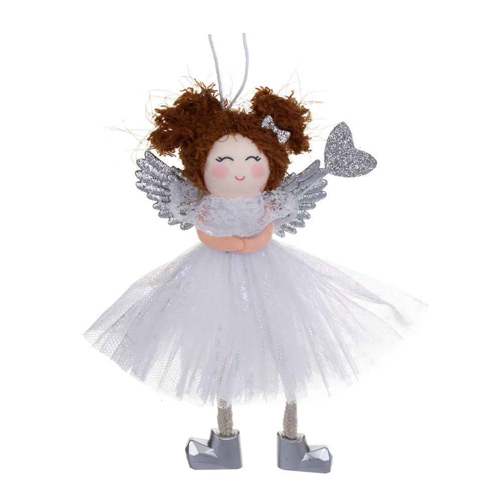 СНОУ БУМ Сувенир елочный Ангелочек 17см, полиэстер, белый, 3 вида - #2