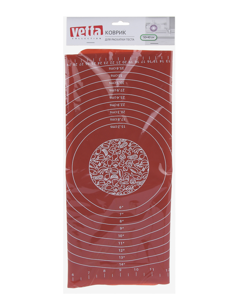 VETTA Коврик силиконовый для раскатки теста с принтом, 50х40см, 3 цвета - #8