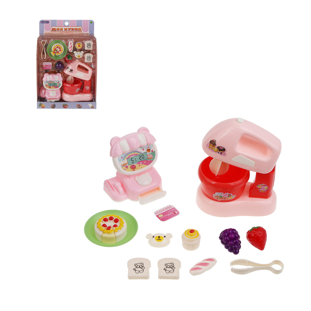 ИГРОЛЕНД Игровой набор посуды и продуктов "Моя кухня", пластик, 20,5х7,5х30,5 см, 4 диз - #1