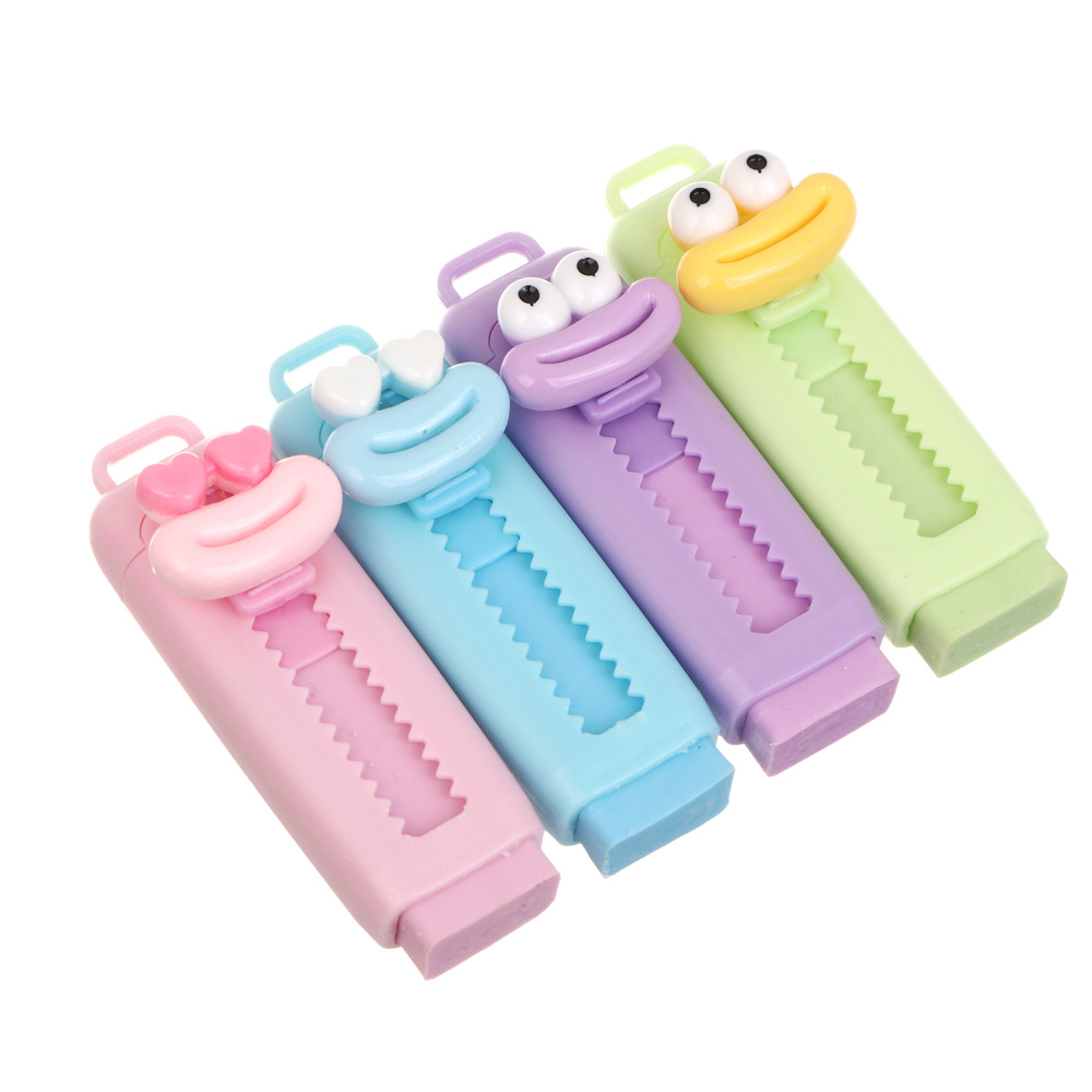 Ластик выдвижной "Мемы", 8,5х2,5см, ТПР, пластик, 4 вида, шоу-бокс - #1