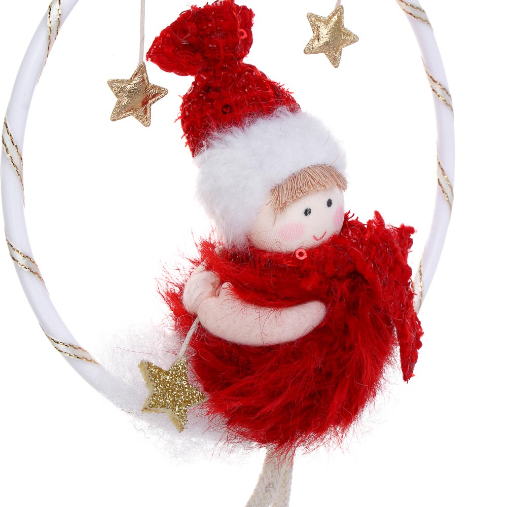 СНОУ БУМ Сувенир елочный Ангелочек 22 см, полиэстер, красный, 2 вида - #4