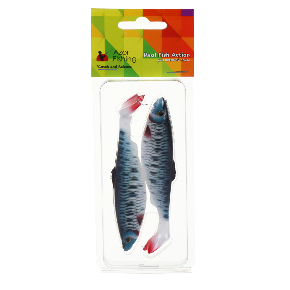 AZOR FISHING Набор силиконовых приманок "Уклейка" плавающая, 100мм, 2шт, 5 цветов - #5