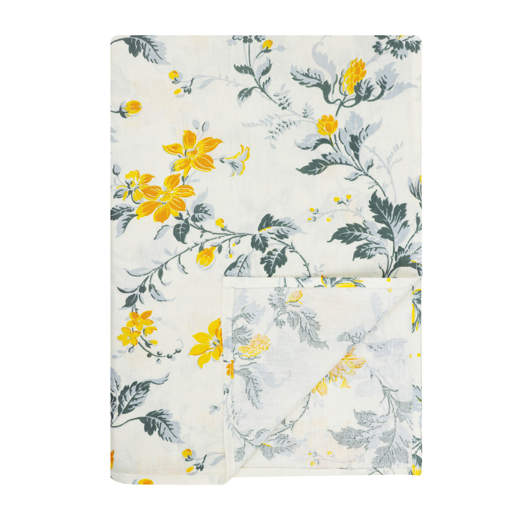 PROVANCE Простыня 2сп, 180х214см, 100% хлопок, бязь, белый / цветы - #1