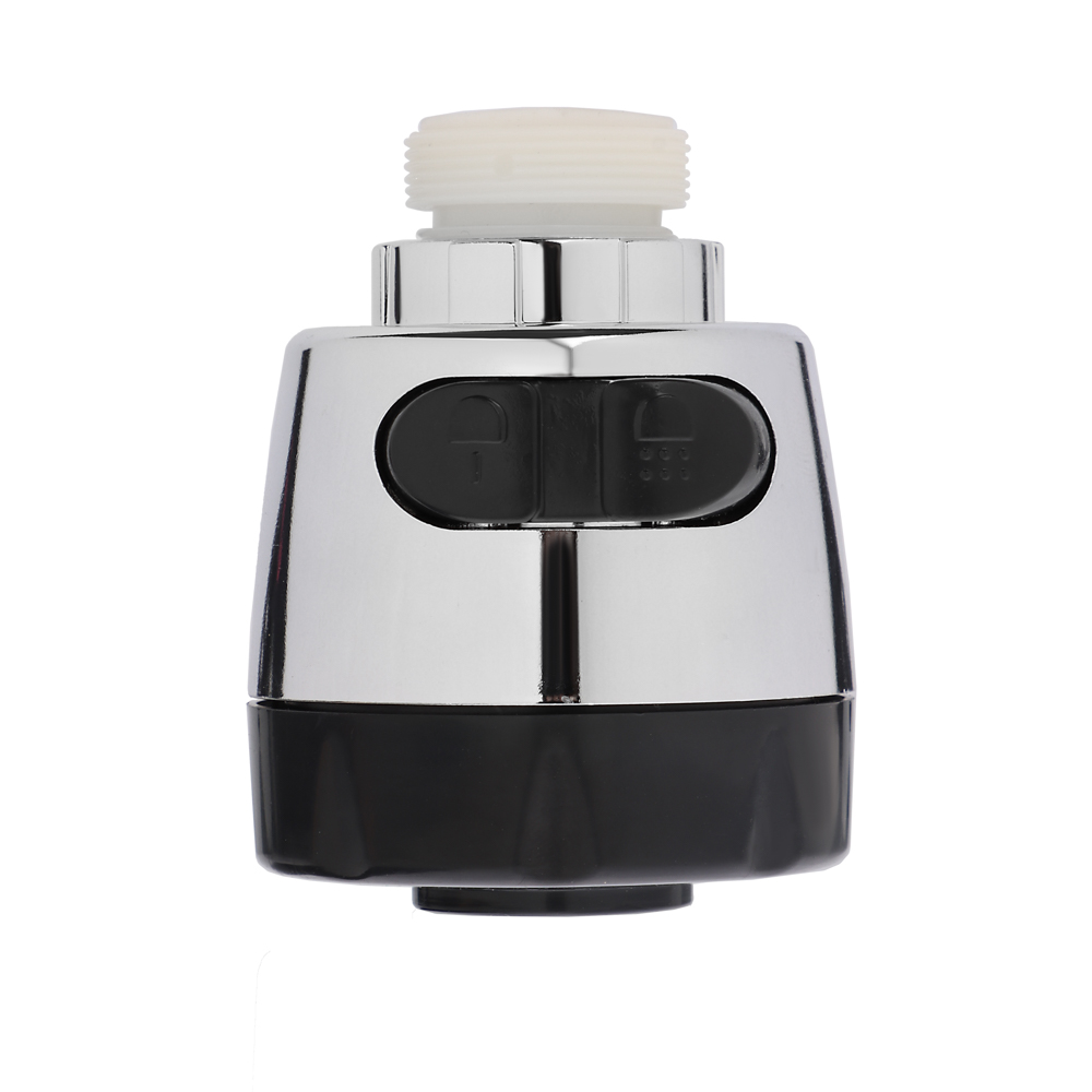 Аэратор-насадка для смесителя, клавишный, 2 режима, пластик, хром/черный - #1